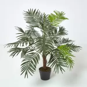 Image of Homescapes - Green Mini Palm Tree Artificial Plant with Pot, 100cm - Green