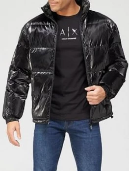 Image of Armani Exchange Shiny Padded Jacket Black Size L Men