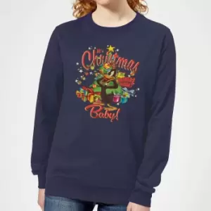Image of Looney Tunes Its Christmas Baby Womens Christmas Jumper - Navy - S