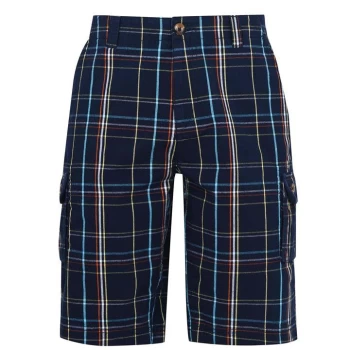 Image of SoulCal Check Cargo Shorts Mens - Navy