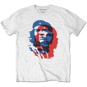 Image of Che Guevara - Blue and Red Unisex Medium T-Shirt - White