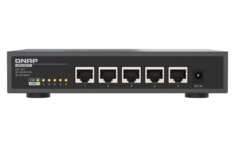 Image of QNAP QNAP QSW-3205-5T network switch Unmanaged 10G Ethernet (100/1000/10000) Desktop Black QSW-3205-5T
