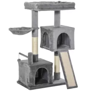 Image of PawHut Cat Tree Tower Activity Centre w/ Condo and Hammock - Grey