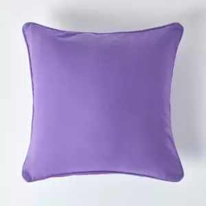 Image of Cotton Plain Purple Cushion Cover, 30 x 30cm - Purple - Homescapes