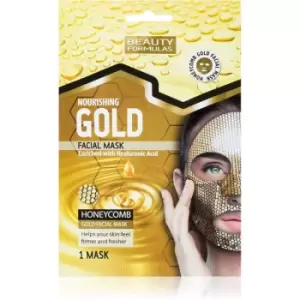 Image of Beauty Formulas Gold nourishing face sheet mask with hyaluronic acid 1 pc