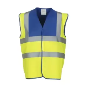 Image of Yoko Adults Unisex Two Tone Class 1 Reflective Jacket (M) (Royal/Hi-Vis Yellow)