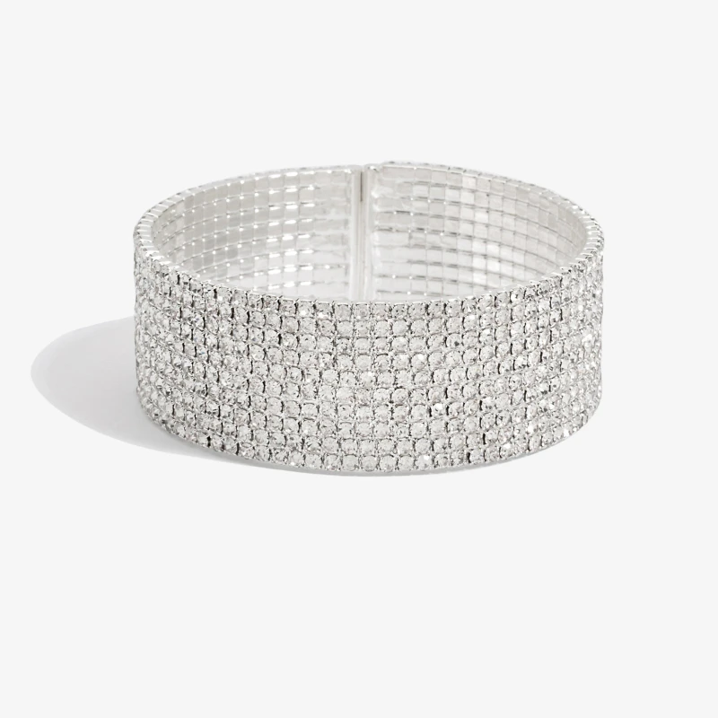 Image of Jon Richard Silver Plated Crystal Statement Cuff Jewellery Sets One Size Silver 70982811000