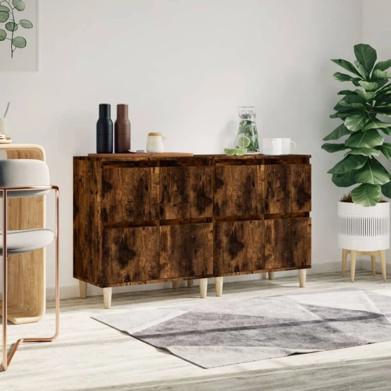Image of VIDAXL Sideboards 2 pcs Smoked Oak 60x35x70cm Engineered Wood vidaXL 8720845831417