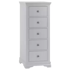 Image of Sierra Sewla 5 Drawer Wellington Chest of Drawers - Grey
