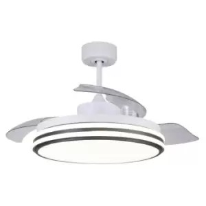 Image of Cristal Record Louis DC LED Ceiling Fan 35W 3CCT White Foldable blades