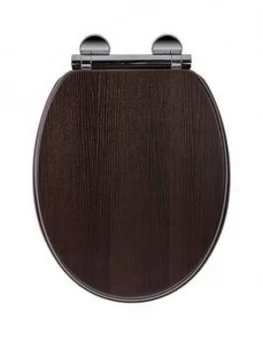 Image of Croydex Montoro Walnut-Effect Flexi-Fix Toilet Seat