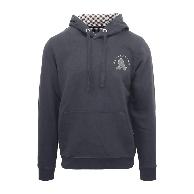 Image of Aquascutum Mens Hooded Sweat Pull Over Hoodie - Grey Male S