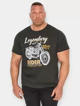 Image of BadRhino Legendary Bike Br15 Ebony T-Shirt, Grey, Size 7-8Xl, Men