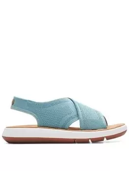 Image of Clarks Jemsa Dash Sandals - Turquoise Knit, Turquoise, Size 7, Women