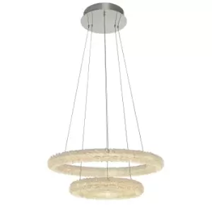 Image of Ceiling Pendant Light Clear Crystal & Chrome Plate 48W LED Bulb Included