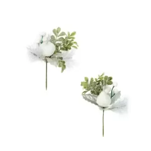 Image of White Apple or Pear Pick Christmas Decoration - Assortment