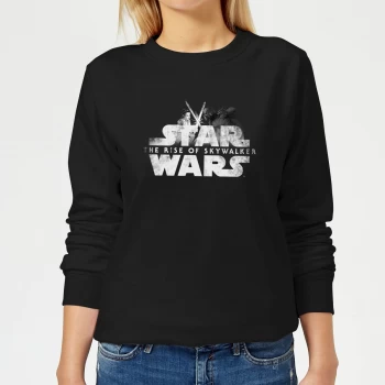 Image of Star Wars The Rise Of Skywalker Rey + Kylo Battle Womens Sweatshirt - Black - S