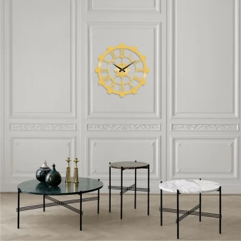 Image of Metal Wall Clock 16 - Gold Gold Decorative Metal Wall Clock