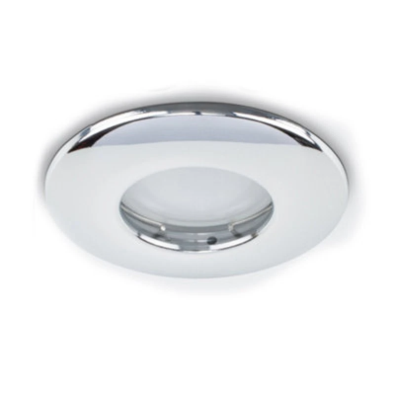 Image of ValueLights Downlight Fire Rated IP65 Ceiling Light Fitting 4 Pack With Cool White Bulbs Metallic Silver