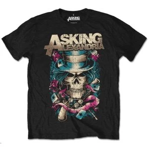 Image of Asking Alexandria - Hat Skull Unisex Medium T-Shirt - Black