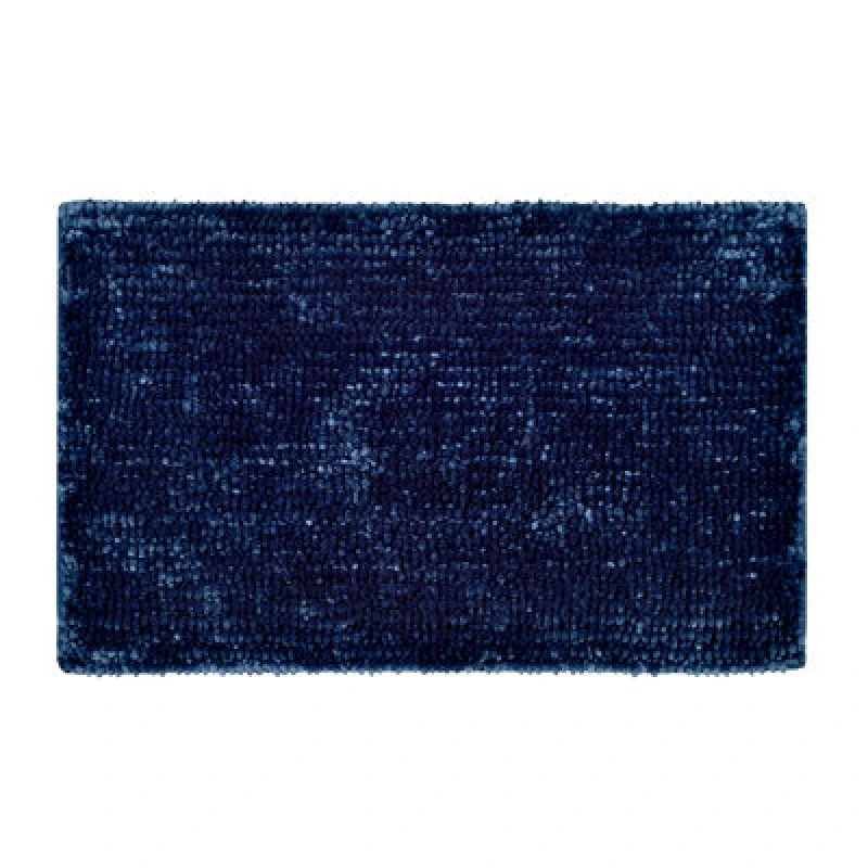 Image of Allure Bath Fashions Velvet Chenille Bobble Bath Mat Non-Slip - Navy