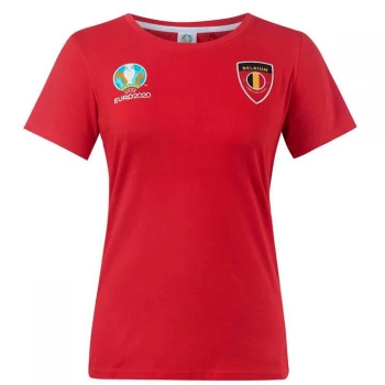 Image of UEFA Euro 2020 Belgium Core T-Shirt Ladies - Red