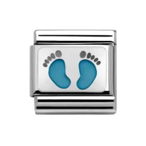 Image of Nomination Classic My Family Baby Blue Footprints Charm