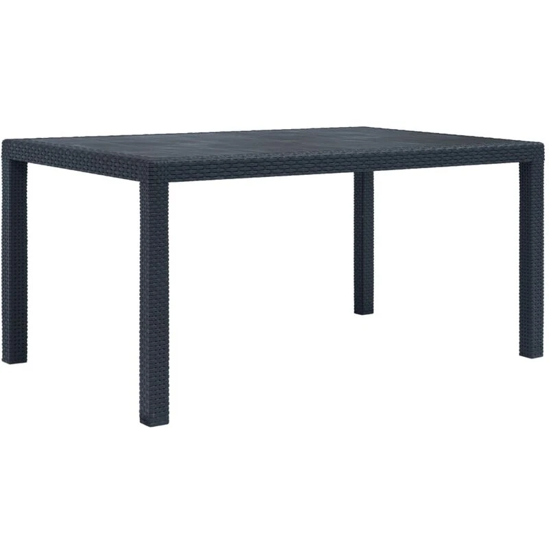 Image of VIDAXL Garden Table Anthracite 150x90x72cm Plastic Rattan Look Vidaxl 45605