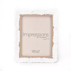 Image of Impressions White Resin Feather Photo Frame 6" x 8"