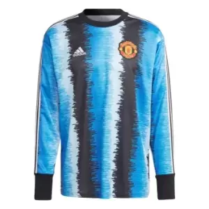 Image of adidas Manchester United Icon Goalkeeper Jersey Mens - Black / Real Blue