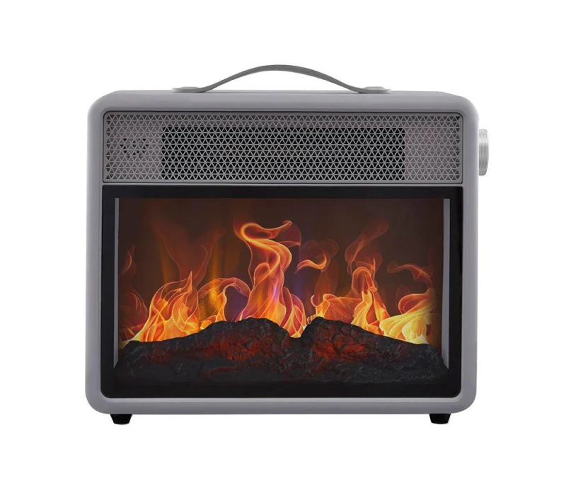 Image of Swan Retro SH27034 Flame Effect Heater - Grey, Silver/Grey 5056462384009