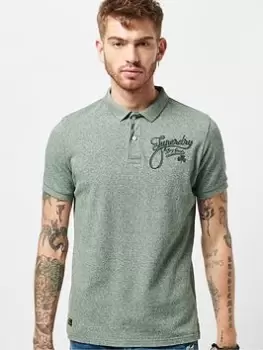 Image of Superdry Superstate Polo, Green, Size S, Men