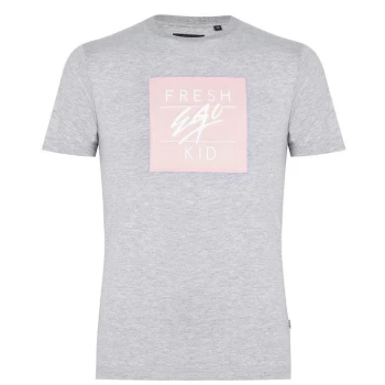 Image of Fresh Ego Kid Mens Box Logo T Shirt - Grey