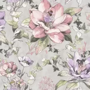 Image of Holden Floral Fairies Grey Childrens Wallpaper