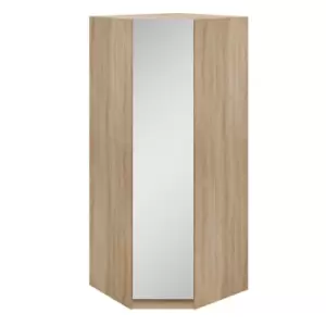 Image of Hampton Corner Mirrored Wardrobe Brown