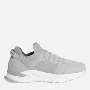 Image of Calvin Klein Mens Leather Mix Running Style Trainers - Grey Fog - UK 7