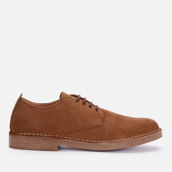 Image of Clarks Mens Desert London 2 Suede Derby Shoes - Brown - UK 11