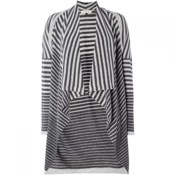 Image of Maison De Nimes Stripe Waterfall Cardi - Grey