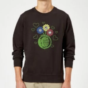 Image of Marvel Avengers Hulk Flower Sweatshirt - Black
