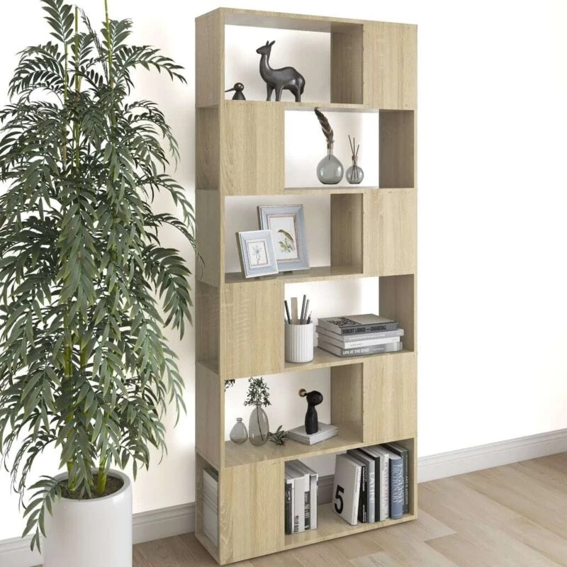 Image of VIDAXL Vidaxl - Book Cabinet Room Divider Sonoma Oak 80x24x186cm Engineered Wood 8720286651117