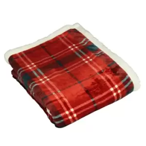Image of Blake Check Fleece Throw Red