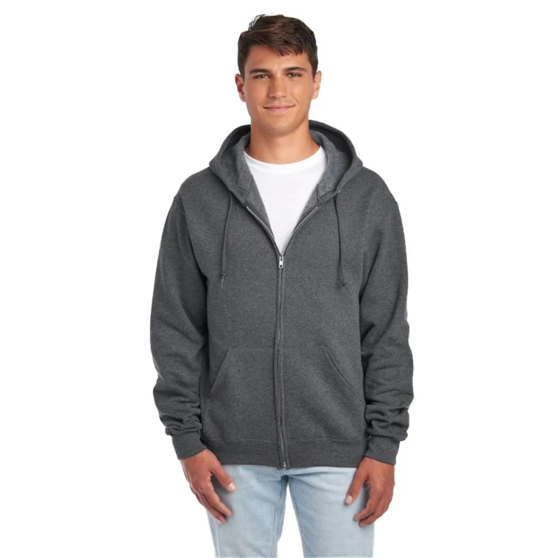 Image of JERZEES Mens Nublend Full Zip Hoodie in Charcoal Size: Small Charcoal Male S