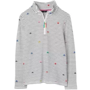 Image of Joules Womens Pip Print Casual Half Zip Sweatshirt Rainbow Bees Stripe 14