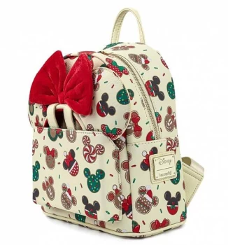 Image of Loungefly Disney Mickey & Minnie Christmas Cookies Mini Backpack Headband Combo