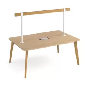 Image of Saxon worktable 1800mm x 1200mm with high level tool rail and Eclipse power module - kendal oak