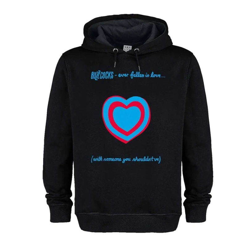 Image of Amplified Mens Buzzcocks Fallen In Love Hoodie in Black Size: XS Black Male XS