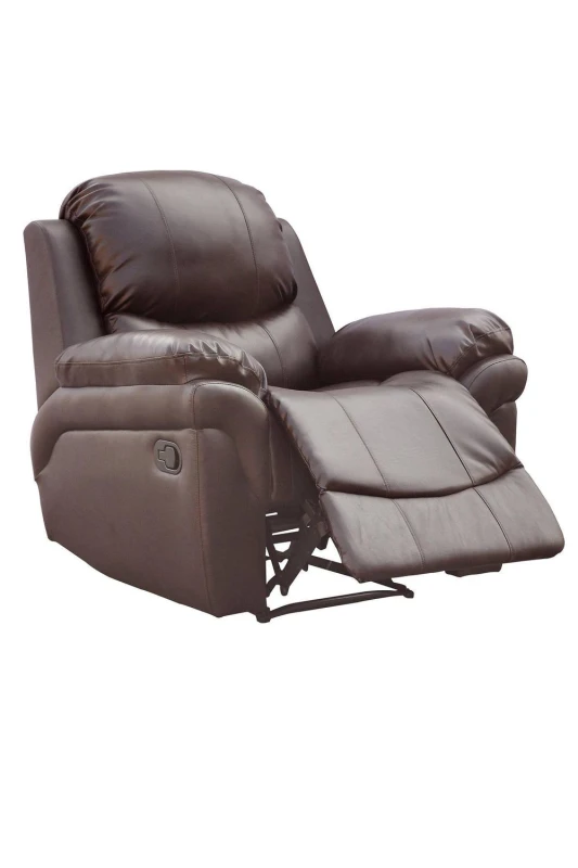 Image of More4Homes Madison Bonded Leather Manual Recliner Sofa Home Lounge Chair Brown