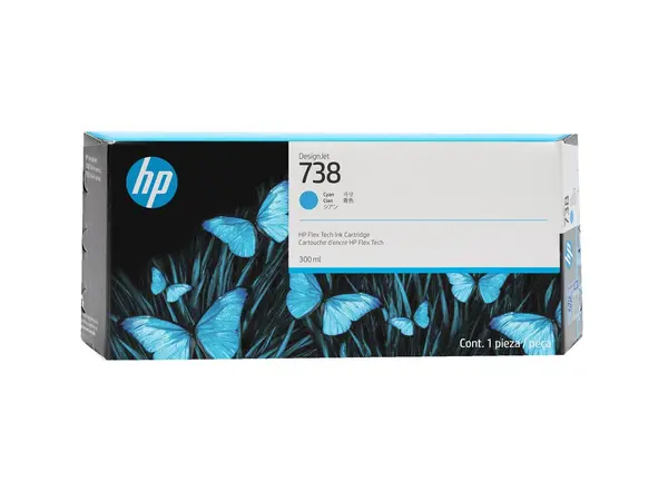 Image of HP 738 300-ml Cyan DesignJet Ink Cartridge