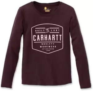 Image of Carhartt Lockhart Ladies Long Sleeve Shirt, red, Size S for Women, red, Size S for Women