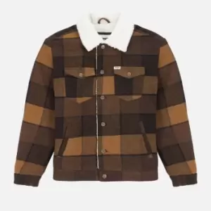 Image of Wrangler Mens Wool Trucker Jacket - Yellow Check - S